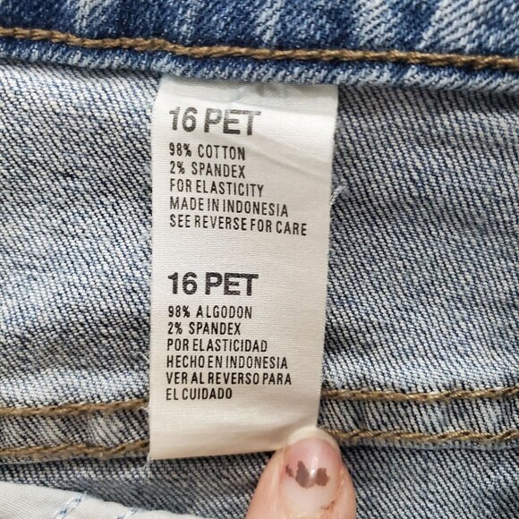 Faded Glory Woman's Petite Vintage Light Wash High Rise Taper Mom Jeans Plus 16P - Picture 4 of 6